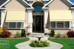 2 Yellow Window Awnings