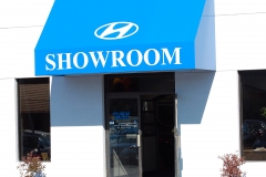 Blue Showroom Awning