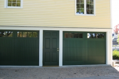 2 Dark Green Garage Doors